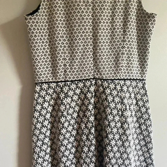 Ann Taylor LOFT Black and White Fit and Flare Dress - Picture 13 of 15